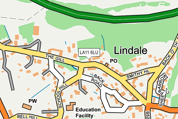 LA11 6LU map - OS OpenMap – Local (Ordnance Survey)