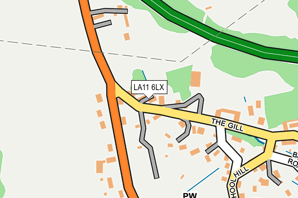 LA11 6LX map - OS OpenMap – Local (Ordnance Survey)