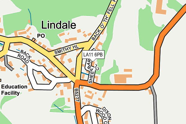 LA11 6PB map - OS OpenMap – Local (Ordnance Survey)