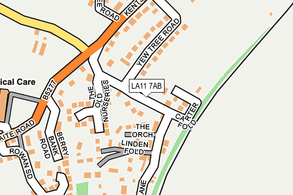 LA11 7AB map - OS OpenMap – Local (Ordnance Survey)