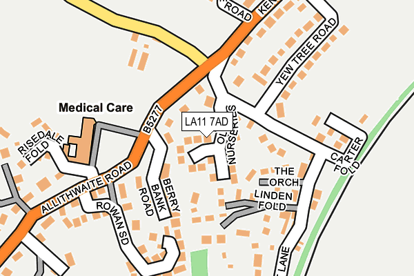 LA11 7AD map - OS OpenMap – Local (Ordnance Survey)