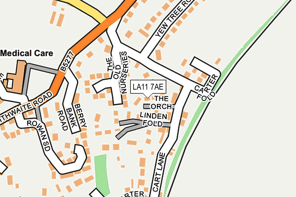 LA11 7AE map - OS OpenMap – Local (Ordnance Survey)