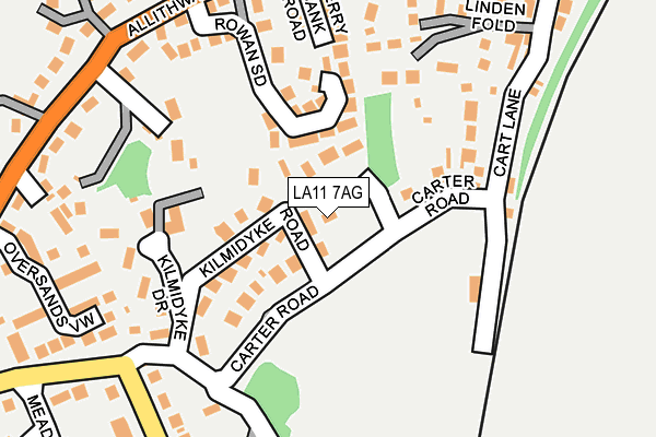 LA11 7AG map - OS OpenMap – Local (Ordnance Survey)