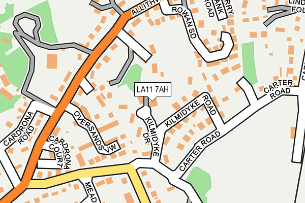 LA11 7AH map - OS OpenMap – Local (Ordnance Survey)