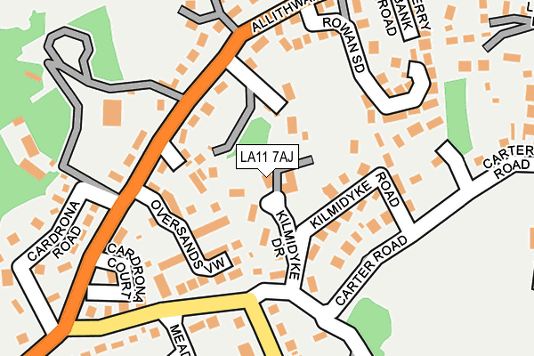 LA11 7AJ map - OS OpenMap – Local (Ordnance Survey)