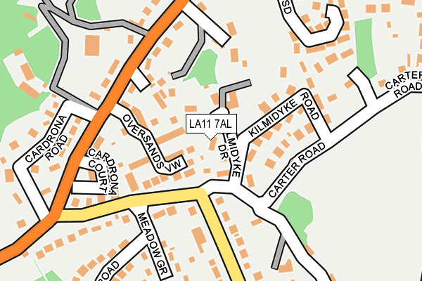 LA11 7AL map - OS OpenMap – Local (Ordnance Survey)