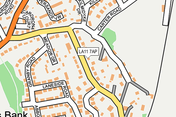 LA11 7AP map - OS OpenMap – Local (Ordnance Survey)