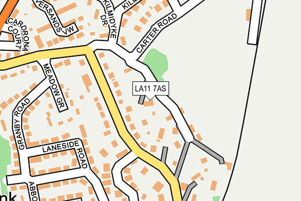 LA11 7AS map - OS OpenMap – Local (Ordnance Survey)