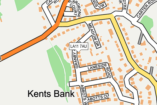 LA11 7AU map - OS OpenMap – Local (Ordnance Survey)