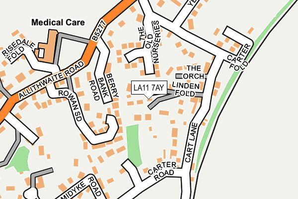 LA11 7AY map - OS OpenMap – Local (Ordnance Survey)