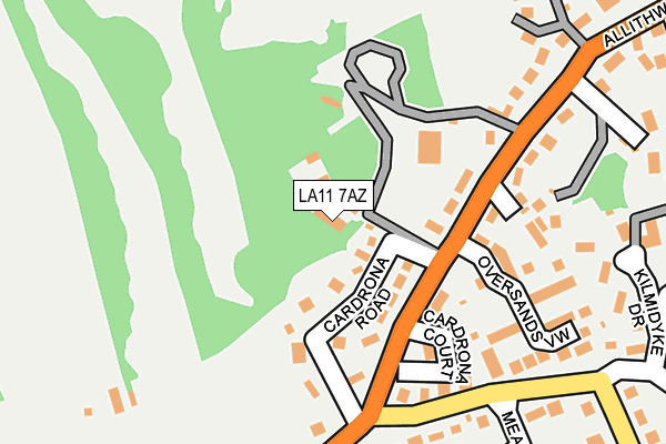 LA11 7AZ map - OS OpenMap – Local (Ordnance Survey)