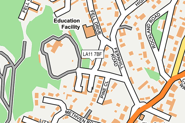 LA11 7BF map - OS OpenMap – Local (Ordnance Survey)