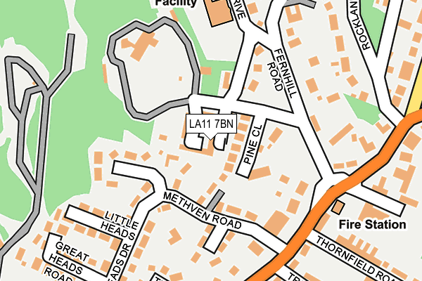 LA11 7BN map - OS OpenMap – Local (Ordnance Survey)
