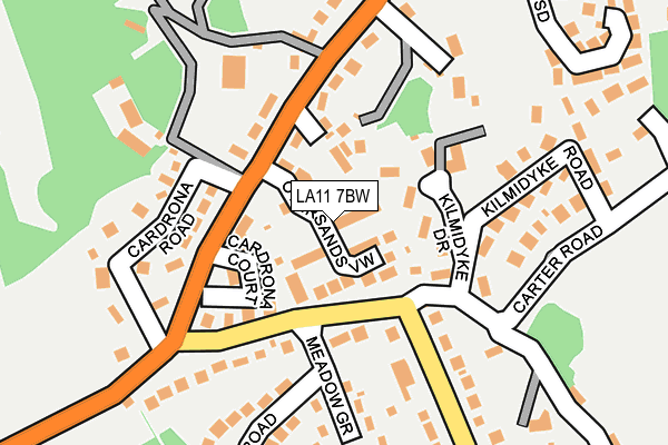 LA11 7BW map - OS OpenMap – Local (Ordnance Survey)