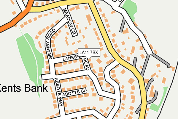 LA11 7BX map - OS OpenMap – Local (Ordnance Survey)