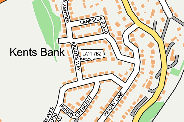 LA11 7BZ map - OS OpenMap – Local (Ordnance Survey)