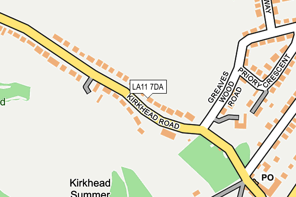 LA11 7DA map - OS OpenMap – Local (Ordnance Survey)