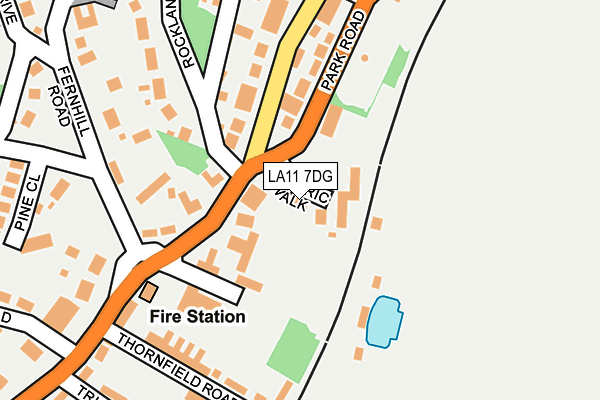 LA11 7DG map - OS OpenMap – Local (Ordnance Survey)