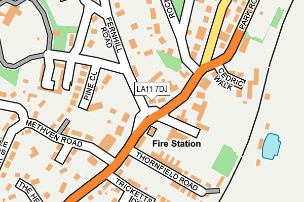 LA11 7DJ map - OS OpenMap – Local (Ordnance Survey)