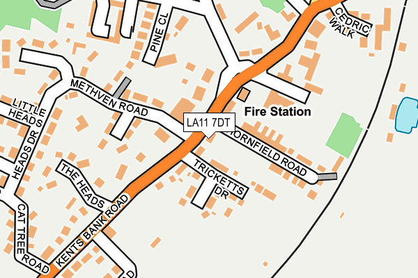 LA11 7DT map - OS OpenMap – Local (Ordnance Survey)