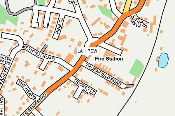 LA11 7DW map - OS OpenMap – Local (Ordnance Survey)