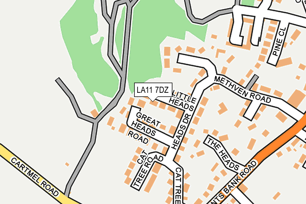 LA11 7DZ map - OS OpenMap – Local (Ordnance Survey)