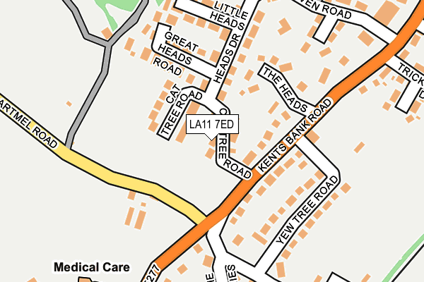 LA11 7ED map - OS OpenMap – Local (Ordnance Survey)