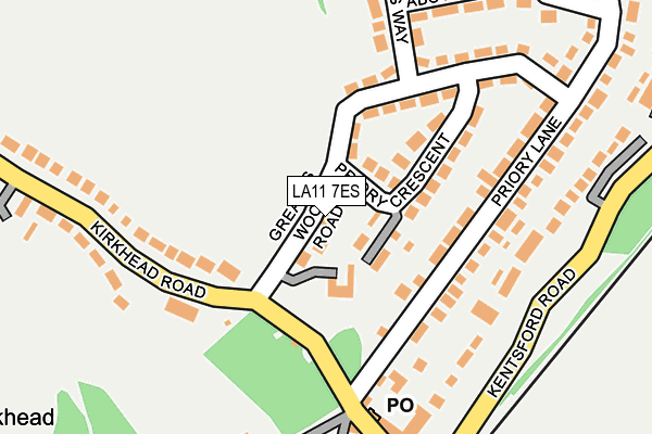 LA11 7ES map - OS OpenMap – Local (Ordnance Survey)