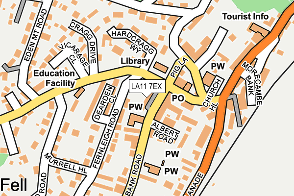 LA11 7EX map - OS OpenMap – Local (Ordnance Survey)