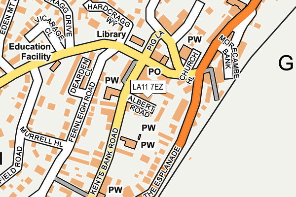 LA11 7EZ map - OS OpenMap – Local (Ordnance Survey)
