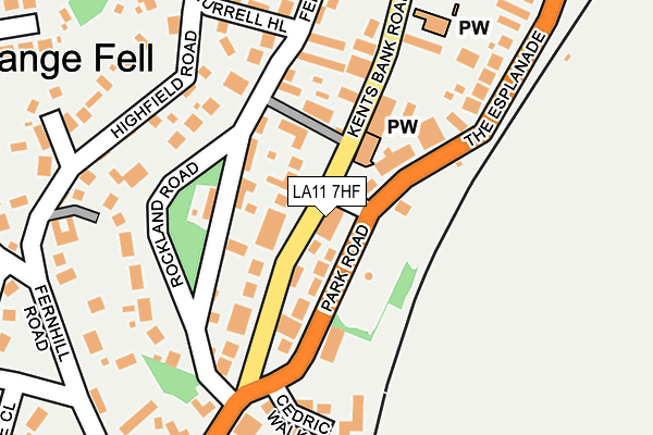 LA11 7HF map - OS OpenMap – Local (Ordnance Survey)