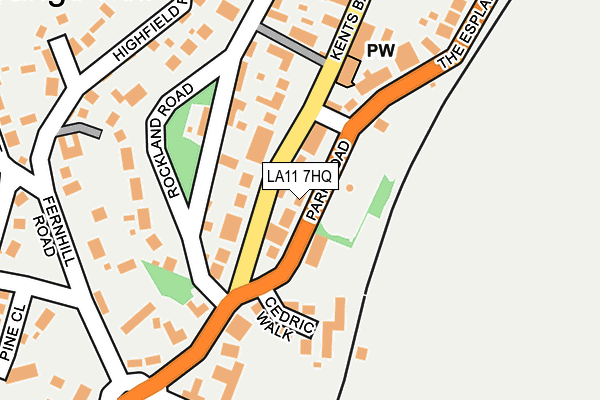 LA11 7HQ map - OS OpenMap – Local (Ordnance Survey)