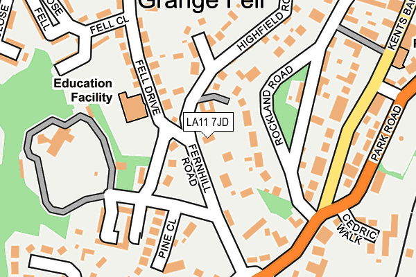 LA11 7JD map - OS OpenMap – Local (Ordnance Survey)