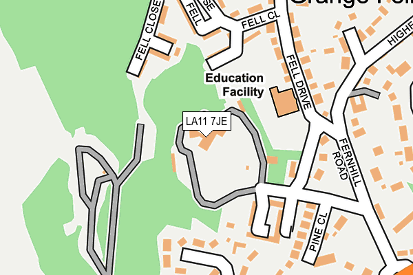 LA11 7JE map - OS OpenMap – Local (Ordnance Survey)