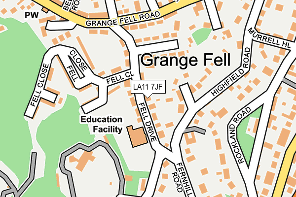 LA11 7JF map - OS OpenMap – Local (Ordnance Survey)