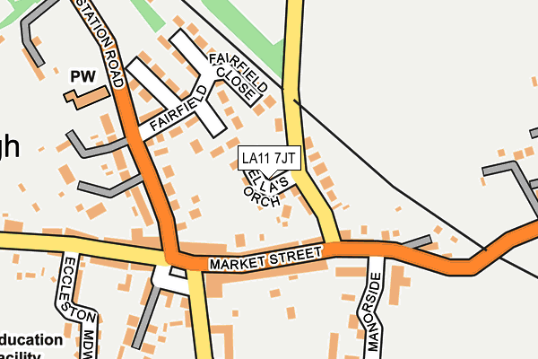 LA11 7JT map - OS OpenMap – Local (Ordnance Survey)
