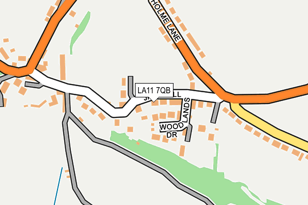 LA11 7QB map - OS OpenMap – Local (Ordnance Survey)