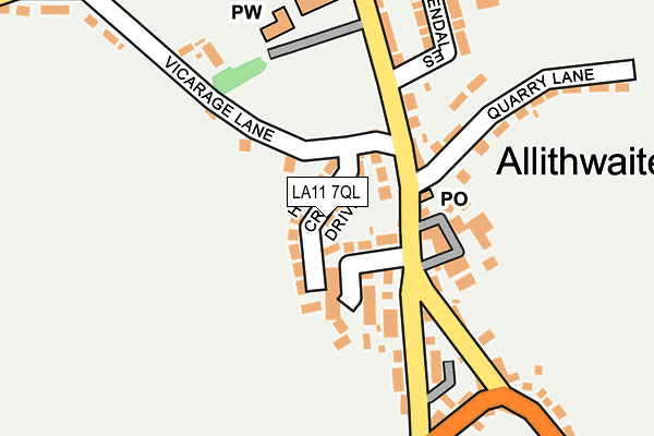 LA11 7QL map - OS OpenMap – Local (Ordnance Survey)