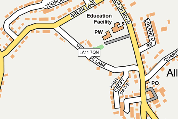 LA11 7QN map - OS OpenMap – Local (Ordnance Survey)