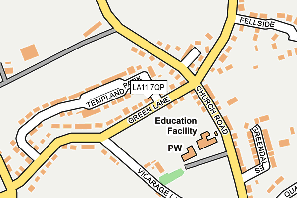 LA11 7QP map - OS OpenMap – Local (Ordnance Survey)