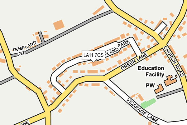 LA11 7QS map - OS OpenMap – Local (Ordnance Survey)