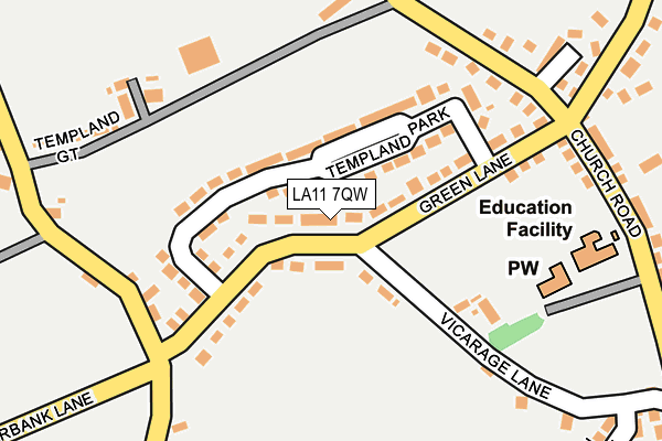 LA11 7QW map - OS OpenMap – Local (Ordnance Survey)