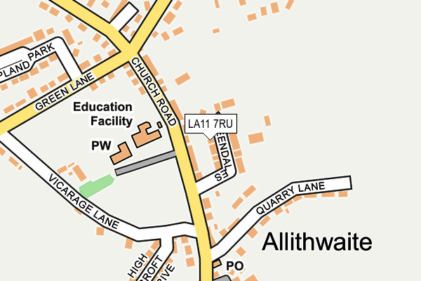 LA11 7RU map - OS OpenMap – Local (Ordnance Survey)