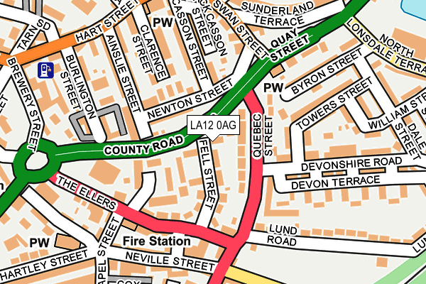 LA12 0AG map - OS OpenMap – Local (Ordnance Survey)