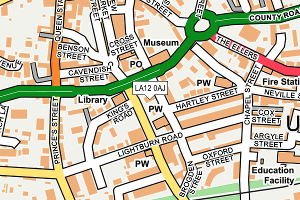 LA12 0AJ map - OS OpenMap – Local (Ordnance Survey)