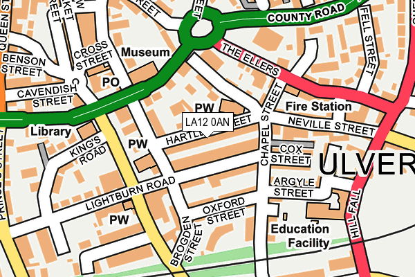 LA12 0AN map - OS OpenMap – Local (Ordnance Survey)