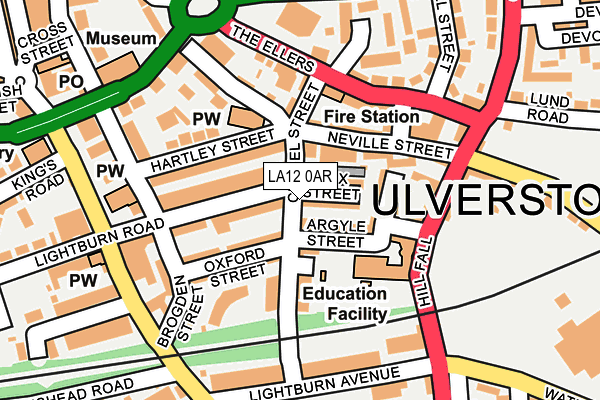 LA12 0AR map - OS OpenMap – Local (Ordnance Survey)