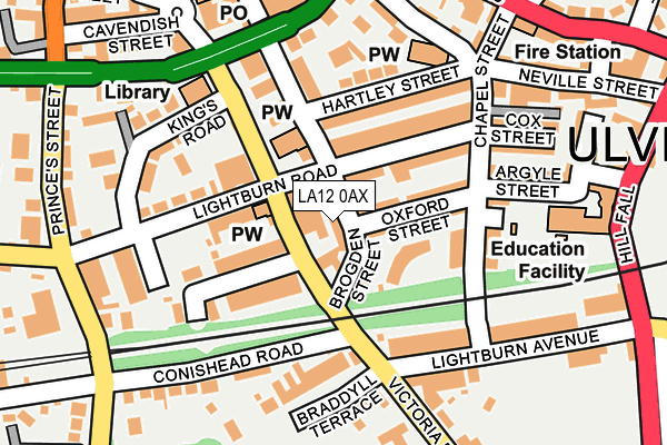 LA12 0AX map - OS OpenMap – Local (Ordnance Survey)