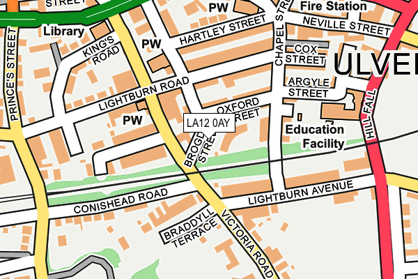 LA12 0AY map - OS OpenMap – Local (Ordnance Survey)