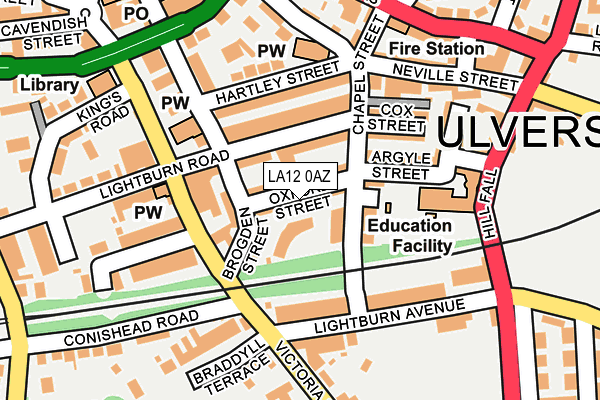 LA12 0AZ map - OS OpenMap – Local (Ordnance Survey)